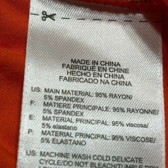 REEBOK. Orange activewear tee shirt . Logos ,scoop neckline , longer cap sleeve - Picture 7 of 7